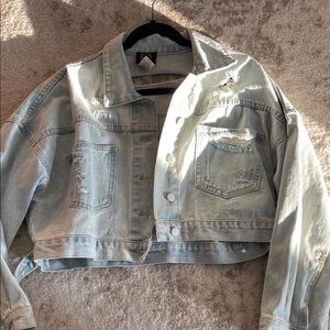 Distressed Light Blue Denim Jacket